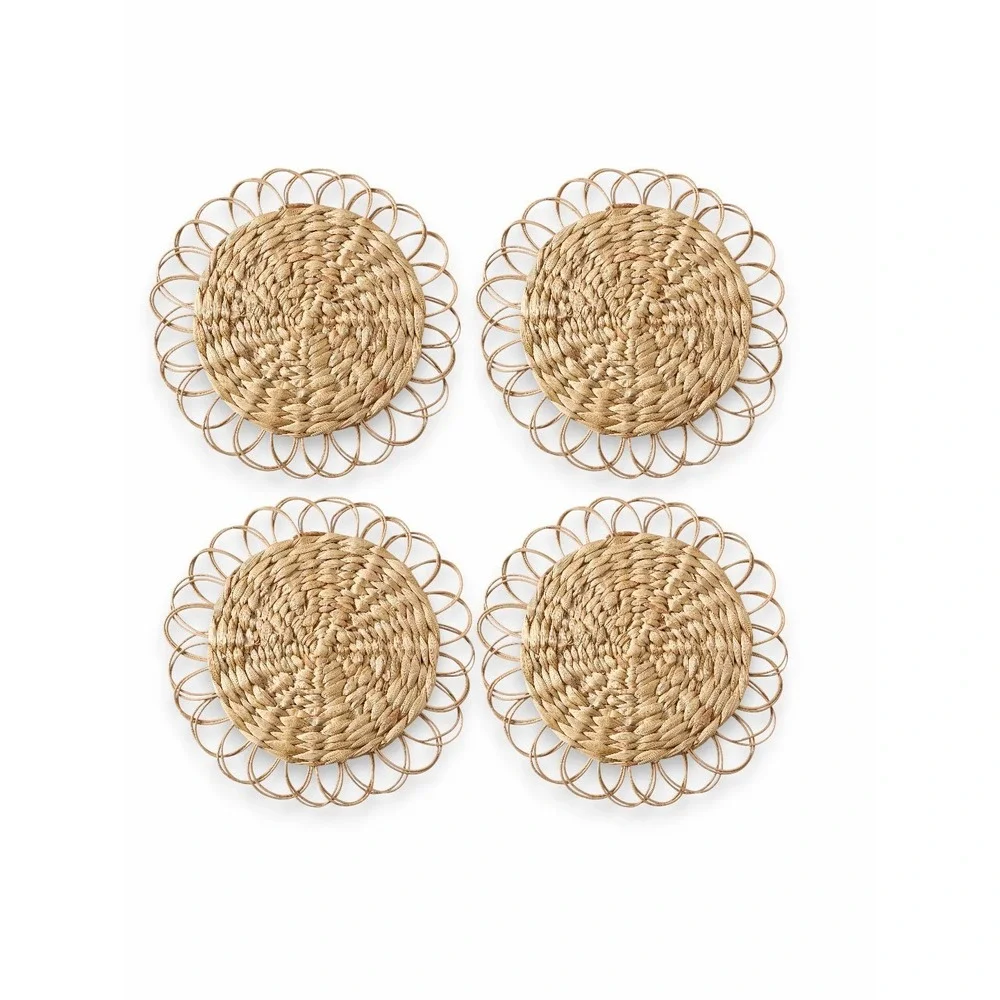 My Texas House 4pc Rattan Placemat Charger Set - Brown 15 In Woven‎ Round